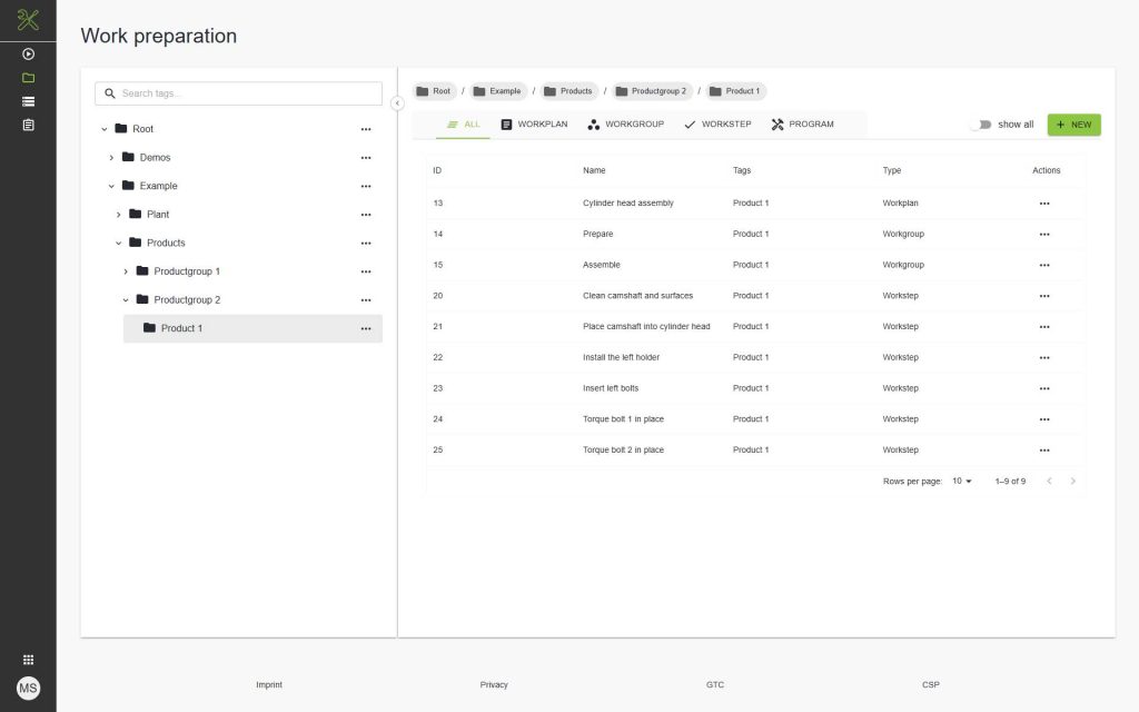 PG_WEb_Tagging Softwareoberfläche von PG Web