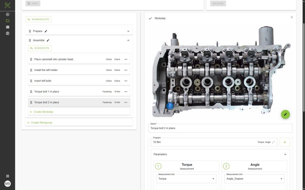 PG_Web_Workplaneditor Softwareoberfläche von PG Web